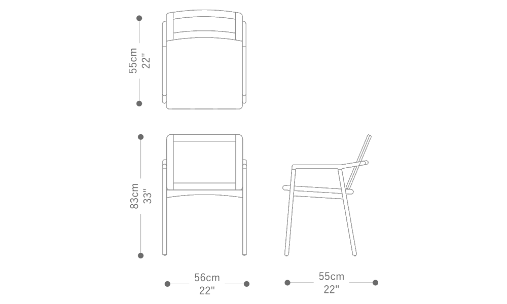 Image of the main dimensions of the product